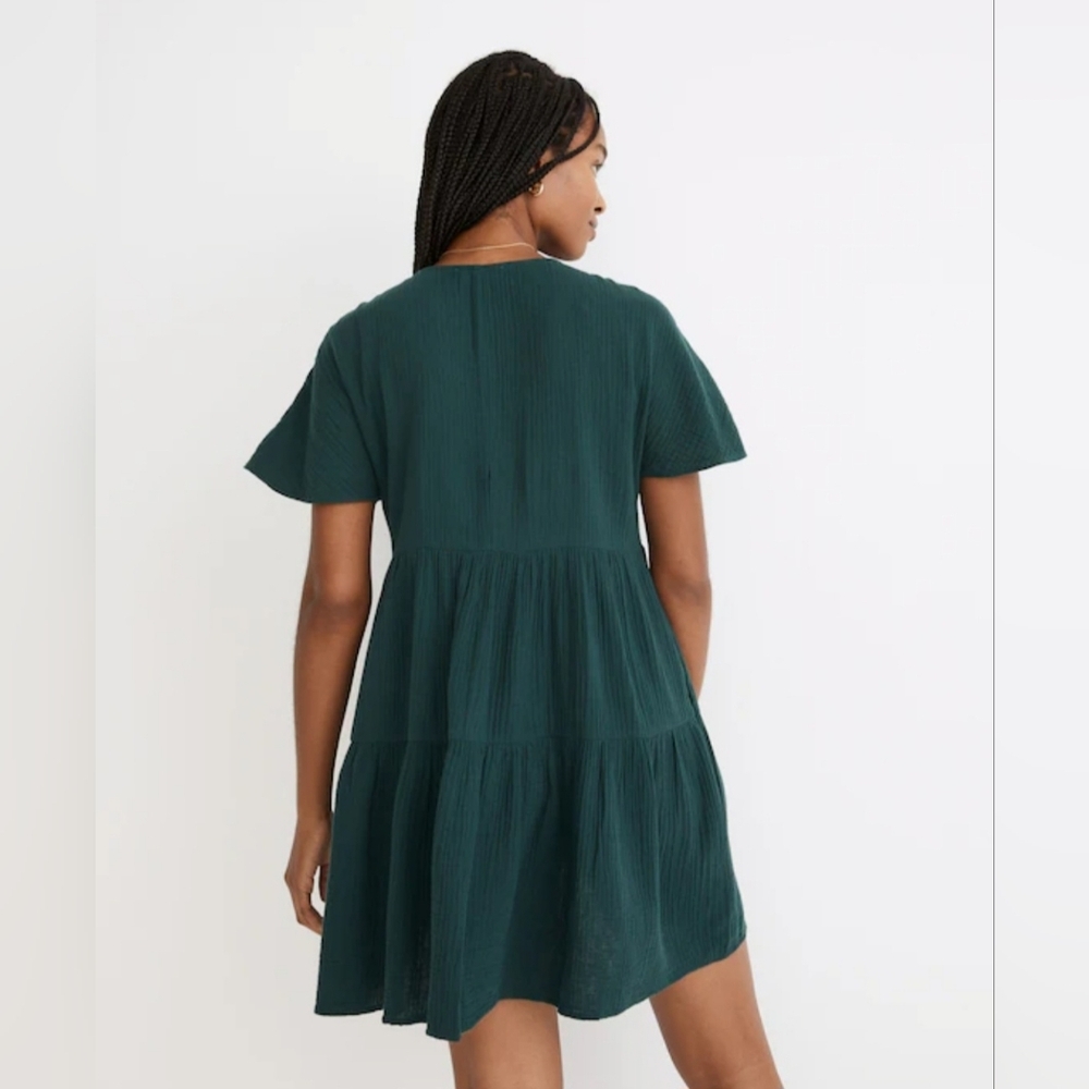 Madewell Lightspun Popover Tiered Mini Dress Size M - Picture 9 of 14
